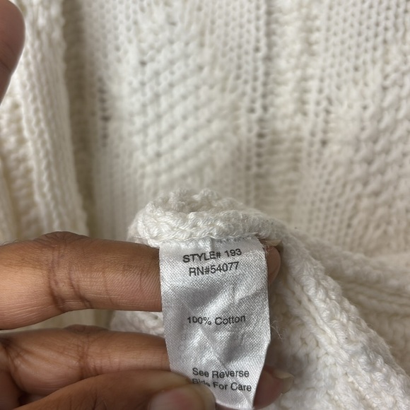 Cabi Cable Knit Long Sleeve Open Front Ivory Sweater Cardigan Style 193 M - Picture 8 of 10